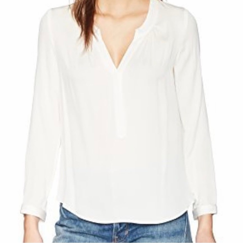 Milly Long-Sleeve Stretch Silk Blouse